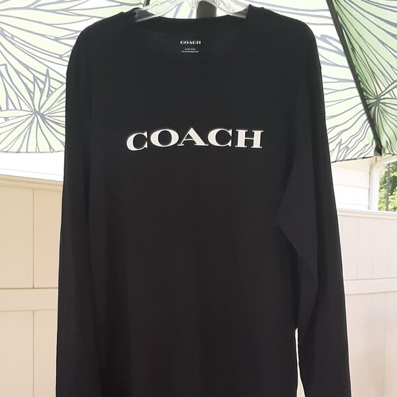 Coach Signature Black Long Sleeve Shirt Size XXL Unisex - Picture 1 of 4